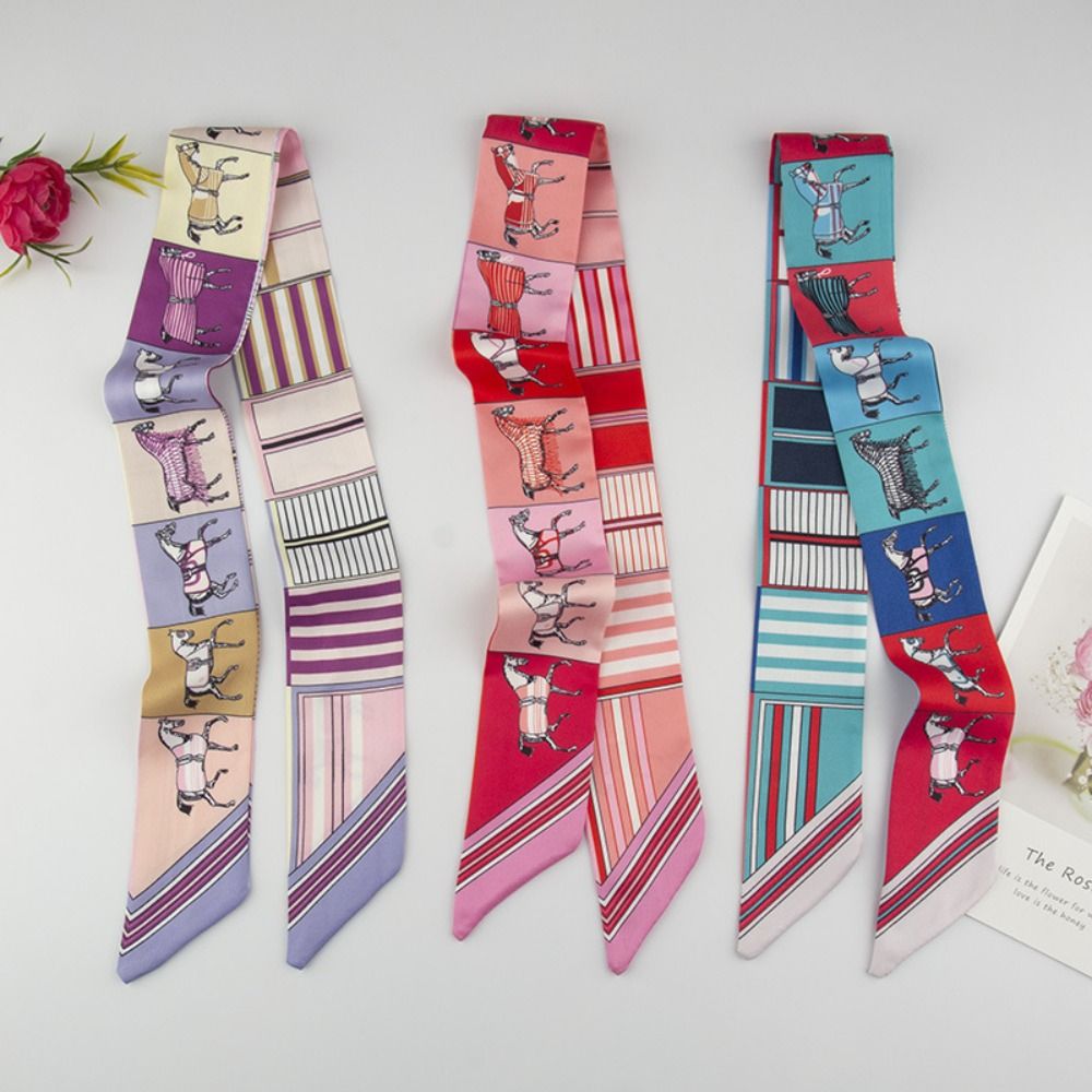 Face Scarf Mask - New Horse Printing Printed Silk Scarf