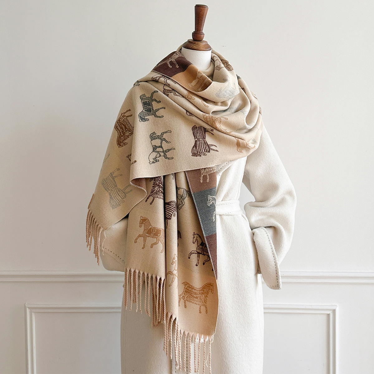 Winter Scarf Women Luxury Hors - Woven Scarf Blanket review and price