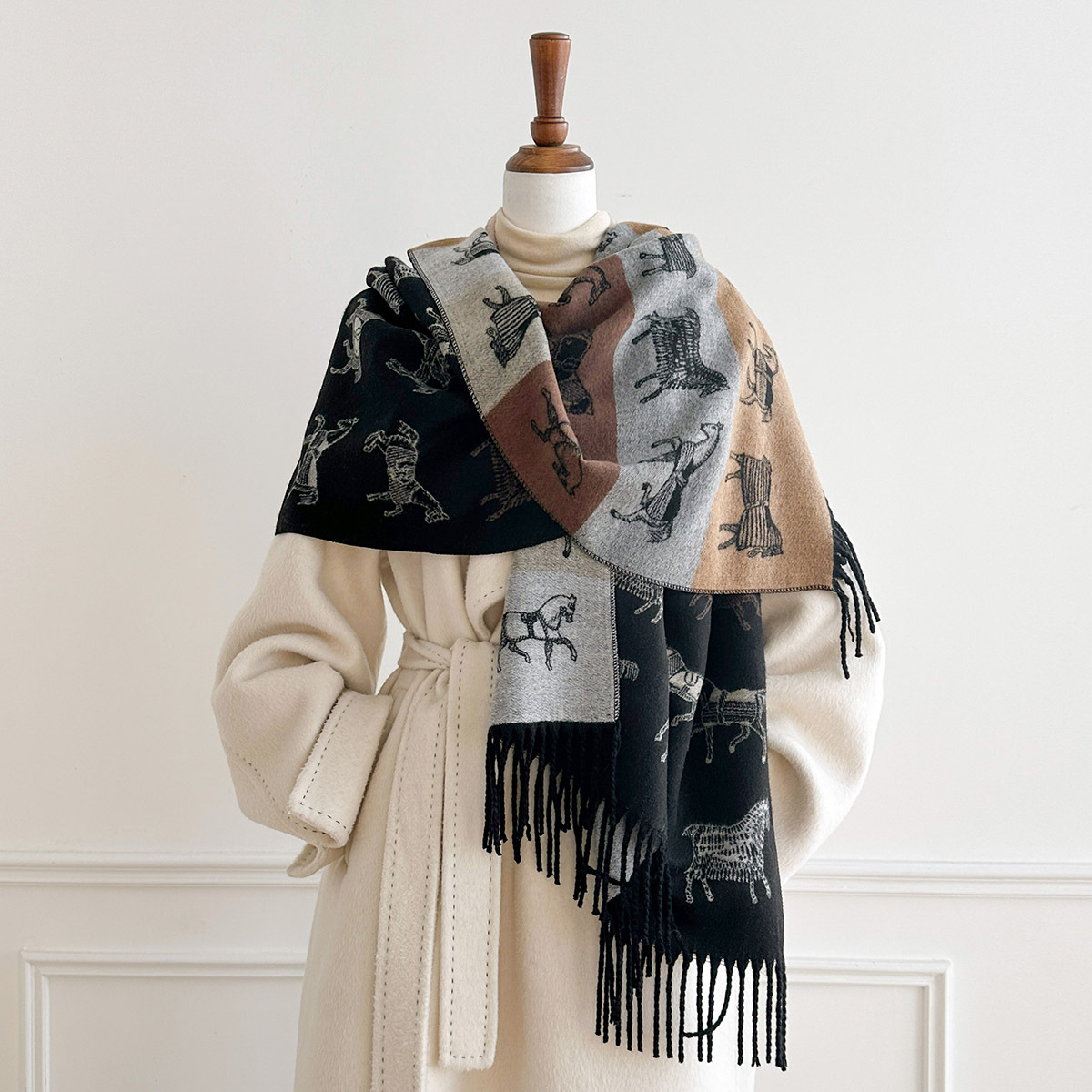 Winter Scarf Women Luxury Hors - Woven Scarf Blanket review and price