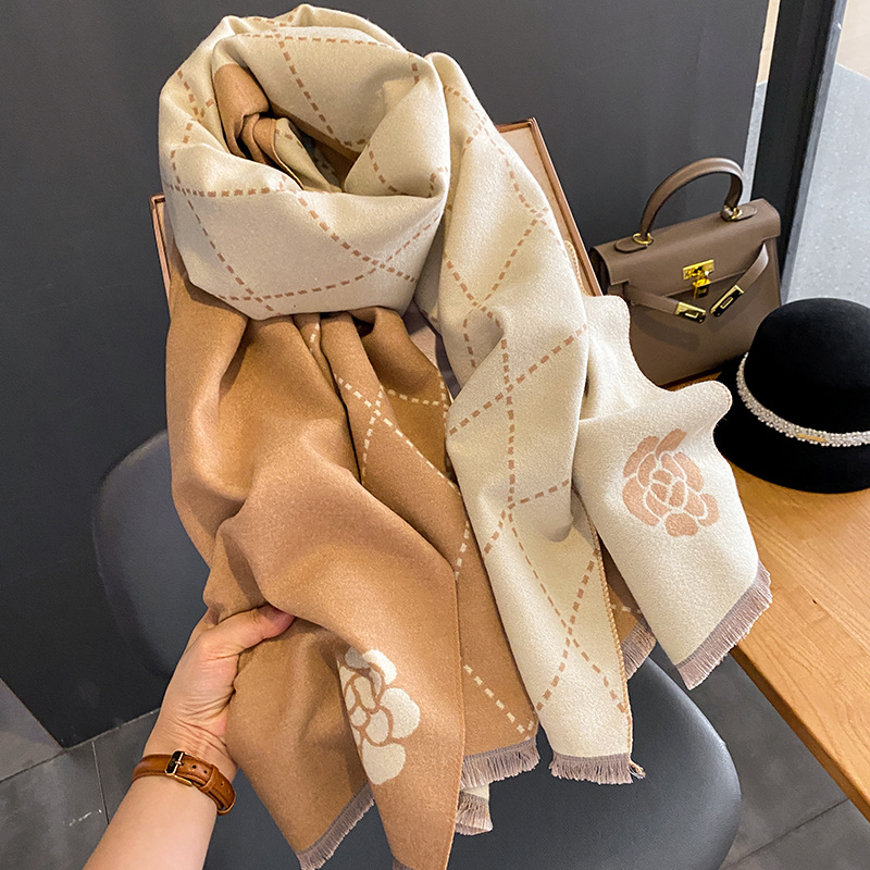 Winter Scarf Women Luxury Flor - Woven Scarf Blanket review and price