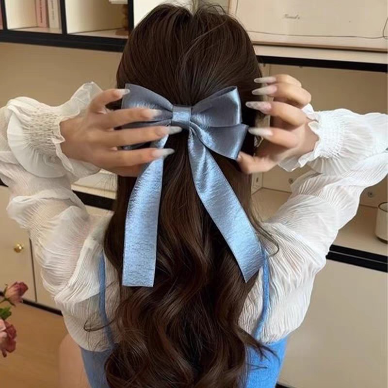 Korean Style Silver Satin Bow  - Tie Clip Silver review and price