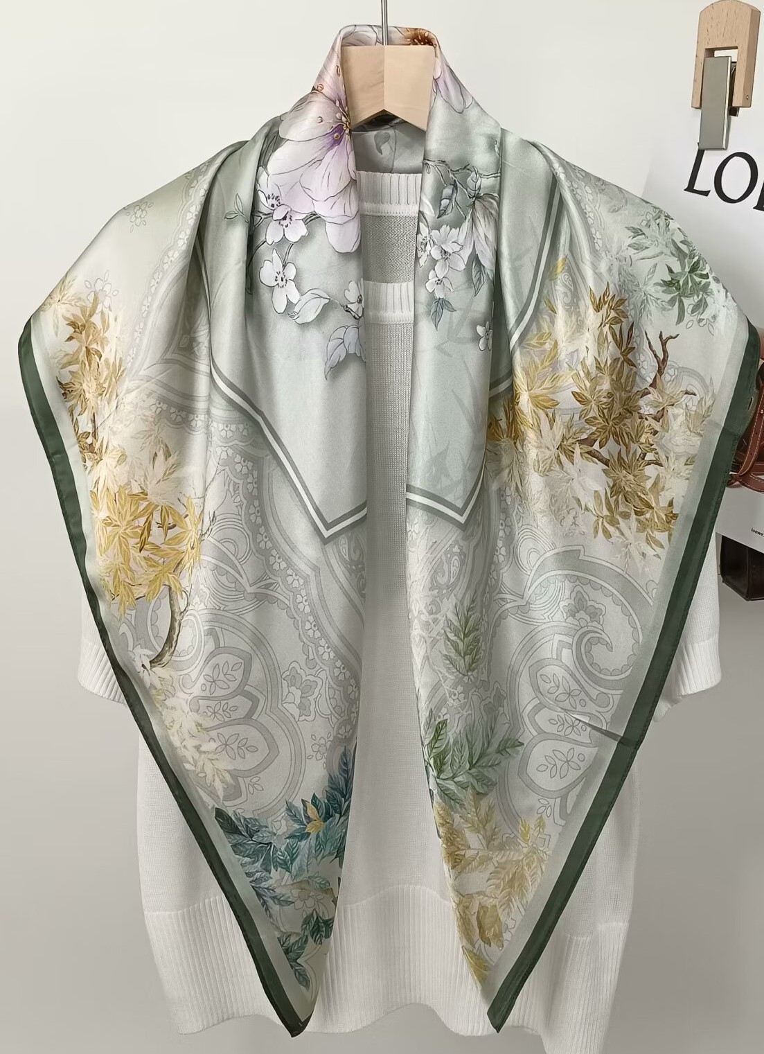 90CM Mulberry Silk Printed Squ - Scarf Silk Square review and price