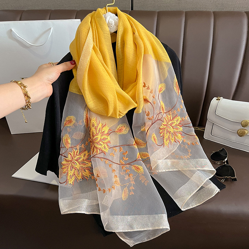 Spring Summer Solid Silk Scarf - Woven Scarf Blanket review and price